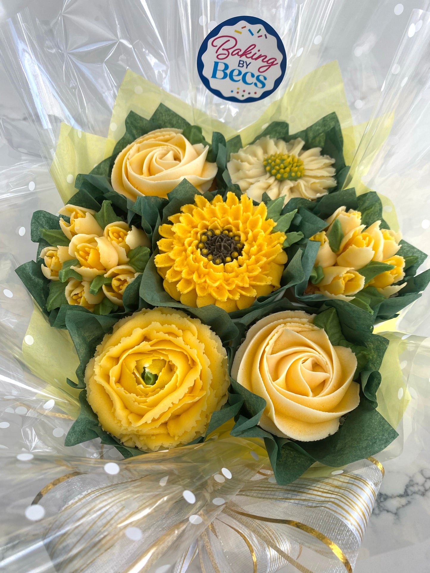 Cupcake Bouquet - Yellow